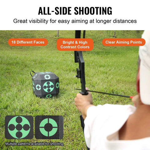 15x15 All-Side Archery Target Block Portable Crossbow Practice Target With Carry Handle, Easy Arrow Removal, High Visibility