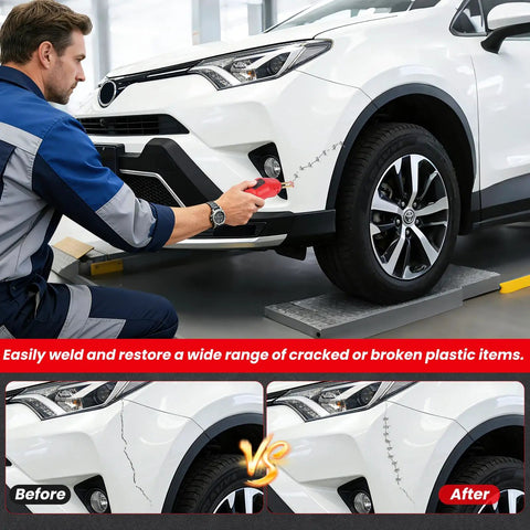 Cordless Plastic Welder Kit With 2600mAh Battery USB C Fast Charge 3 Second Heat To 1380F used on car bumper repair