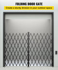 Tough As Nails Double Folding Security Gate Steel Accordion Expanding Barrier with smooth rolling casters for outdoor division.