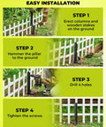 Steps to install Heavy Duty Fence Post Repair Kit With Steel Post Anchor For Leaning Or Broken Posts No Dig No Hammer Install DIY Friendly.