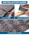 Installation guide for Kick Sag To The Curb With This Boss Level Spring Repair Kit featuring cutting, aligning, and stapling steps.