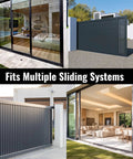 Stainless Steel Sliding Glass Door Track With Screw-Down Lower Inverted V Bottom For Sliding Screen Doors in various installations.