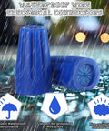 150 Pcs Waterproof Wire Connectors Outdoor Splice Terminals For 22 To 12 AWG Cable Wire Blue shown in rainy weather.