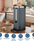 Large Capacity Stainless Steel Coffee Urn 12L Electric Coffee Maker With Double Wall Insulation on kitchen table