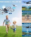 Father and daughter outdoors with Dope GPS Drone With 2K Camera For Grownups, showcasing Follow Me mode and flight features.