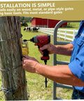 Installation of Farm Gate Latch Instant Locking Fence Gate Latch Heavy-Duty One-Hand Gates Locks for Farm, Ranch & Backyard.