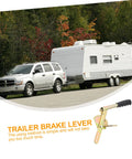 Heavy Duty Mechanical Trailer Brake Lever Replacement Handle For Rv And Travel Trailer easy swap with vehicle and trailer background.