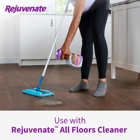Person using Reusable Microfiber Sweeper Pads That Fit Swiffer Mops Like A Charm Machine Washable Over One Hundred Times.
