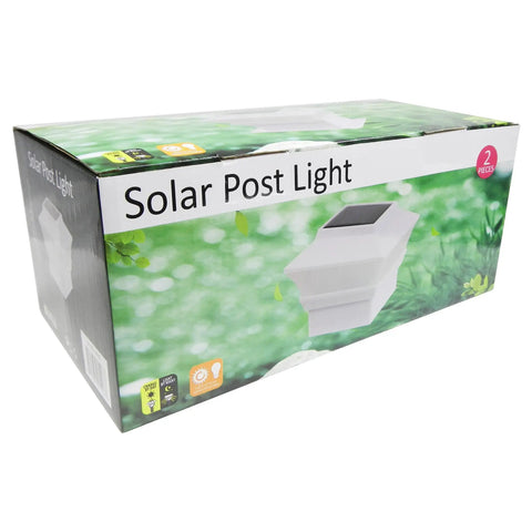 Box of 2-Pack 18 Pack White Solar LED Post Cap Lights For Outdoor Posts And Decks
