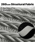 Close-up of 260GSM structural fabric for 12 By 16 Foot Grey Rectangle Sun Shade Sail With Super Ring System UPF50Plus Heavy Duty 260Gsm Canopy For Patio Backyard And Commercial Use 98 Percent UV Blockage Durable Weather Resistant And Easy Install 5 Year Warranty