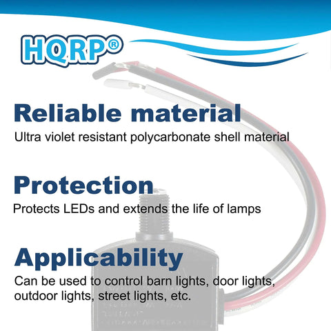 Two Pack Photocell Sensor LED Light Switch with UV resistant shell highlighting reliability and protection for indoor and outdoor use