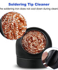 Pro Grade Soldering Iron Tip Cleaner Kit With Non Slip Cleaning Wire Ball And Base Holder, Soft Coiled Brass Tip Cleaner