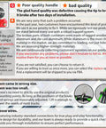 Product instruction card featuring troubleshooting tips for semi truck air line kit installation, including advice for fitting errors and wiring issues.