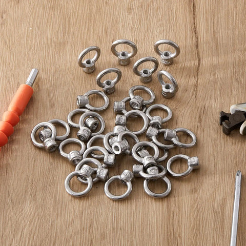 30 Pack Lifting Eye Nuts 1 4 Inch UNC Marine Grade Stainless Steel 316L Ring Shaped Eye Bolts For Heavy Duty Rigging