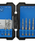 8 Piece Drill Tap Set With 1 Quarter Inch Hex Shank Pro Grade HSS Drill Bits For Drilling Tapping And Deburring in case