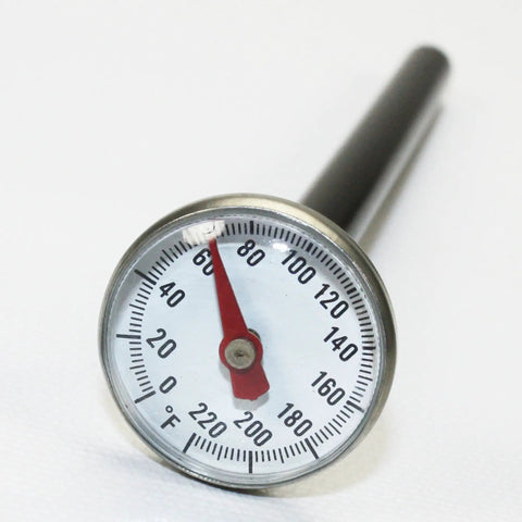Stainless Steel Pocket Dial Thermometer With 5 Inch Stem And 1 Inch Dial For Fridges Freezers And Air Conditioners, Temperature Range 0 To 220 Degrees F, Recalibration Adjustment, Super Handy Durable Kitchen And HVAC Temp Tool close-up