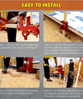 Step-by-step guide showing Two Pack Malleable Iron Wall Jacks For Framing Lifting Heavy Beams And Tightening Flooring for installation.