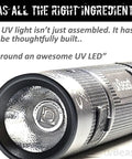 Close-up of V3 Mini 385-395Nm Black Light UV Flashlight For High Power Ultraviolet Detection Low Contamination Pro Grade Five Core UV LED