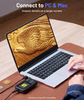 Portable Handheld Digital Microscope With Adjustable Focus And Two Point Four Inch IPS Screen For Close Up Inspections Of Coins Stamps Gems Jewelry Fabrics Rocks Circuit Boards Watch Parts And Plant Details connected to laptop