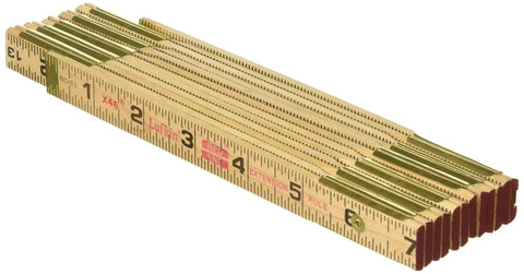 6 Foot Wood Rule With Brass Extension Heavy Duty Carpenter Ruler Built For The Jobsite Black Brown Finish Mexico Made Durable Measuring Tool For Framing And Diy Projects