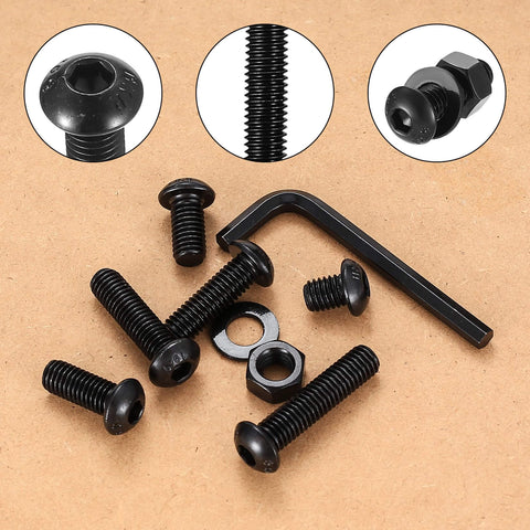 115 Piece M8 Screws And Nuts Assortment Kit with hex socket button head cap screws, machine screws, spanner, durable carbon steel hardware.