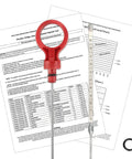 Dodge Chrysler Jeep Ram VW Volkswagen Transmission Dipstick Upgrade with clear grid scales and instruction sheets visible