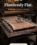Slab Flattening Router Sled Kit With Rail Jig for easy end grain boards and epoxy slabs, 30x48 inches, on wood slab.