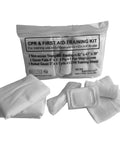 Student CPR And First Aid Training Kit Pack Of 10 with bandages, gauze pads, gloves, CPR training shield, latex free, one-time use