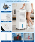 Portable Evaporative Air Cooler With Remote Control, Windowless Cooling Unit That Blows Cold Air, 5L Tank, shown in living room