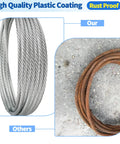Comparison of rust-proof galvanized steel and rusted cables with high-quality plastic coating for 8 Ft 6 In Garage Door Cable Replacement Kit