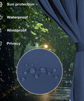 Outdoor Gazebo Curtains 10x12 Navy Blue 4 Panels Sidewalls With Zipper Waterproof Easy Install Replacement Curtains in rain