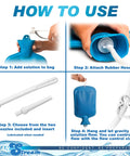 Enema Cleaning Kit With 2 Quart Rubber Water Bottle setup guide showing hose attachment and use instructions.