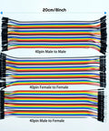 120Pcs Multicolor Dupont Jumper Wires 40 Pin Male To Female Breadboard Kit for Arduino Prototyping 20cm Cables layout view