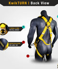 Back view of the Monsoon Safety Harness With Four Heavy Duty D Rings For Full Body Fall Protection ANSI Tested OSHA Compliant