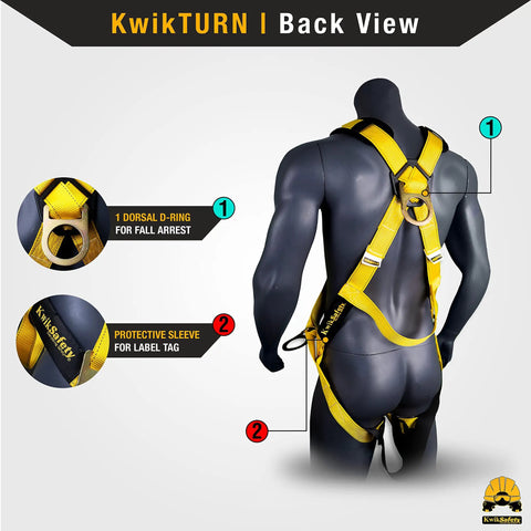 Back view of the Monsoon Safety Harness With Four Heavy Duty D Rings For Full Body Fall Protection ANSI Tested OSHA Compliant