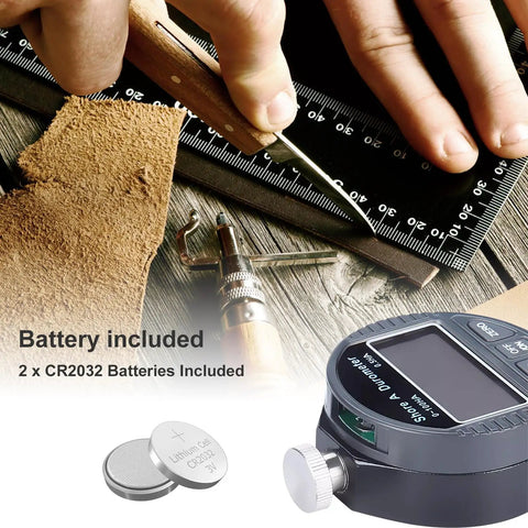 Digital Shore Type A Durometer 0 To 100HA Hardness Tester With 0.1 HA Resolution For Rubber Plastic Tire Leather And Wax Handheld Easy Readout Accurate Measurements For DIY And Pro Shop Jobs, with CR2032 batteries