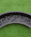 Two Piece Round Edge Concrete Molds For DIY Border Edging, ABS Plastic Log Edging Molds, Stone Look Border Molds on grass