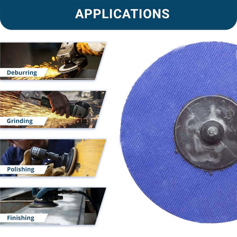 Benchmark Abrasives 3-inch zirconia sanding discs, blue quick-change disc, 80-grit, 25-pack for drill/die grinders