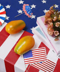 Patriotic Tablecloth Set Two Pack 54 By 108 Inch Disposable All American Flag Table Covers For Fourth Of July Parties