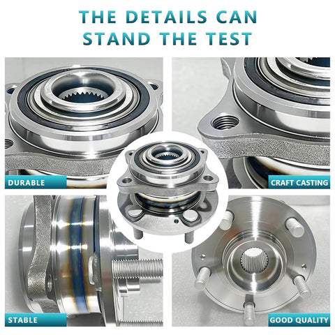 Close-up of front and rear wheel bearing hub assembly kit for Hyundai Santa Fe Sport XL Veracruz and Kia Sorento 2007-2020