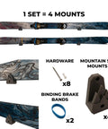 Slick Horizontal Ski Rack Wall Mount Bracket Black Hookless Design Keeps Your Boards Flat Against The Wall, includes 4 mounts and hardware.
