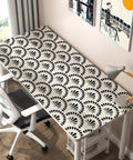 Black Geometric Peel And Stick Wallpaper For Bedroom Accent Walls And Drawer Liner Removable Self Adhesive Vinyl Contact Paper on a desk
