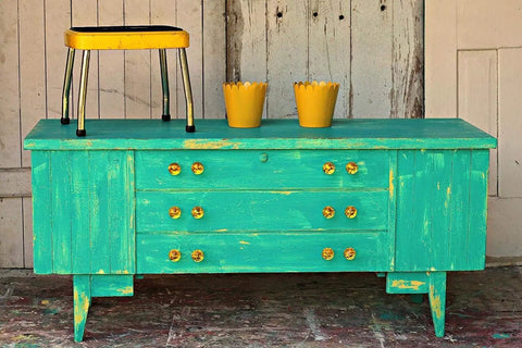 Kick Up Your Cabinetry Game With These Solid As A Rock 12 Piece Pack Of 30Mm Diamond Shape Crystal Glass Cabinet Knobs With Complete Screw Kit For Furniture Yellow on bright teal cabinet.