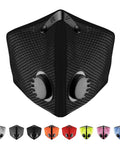 M2 Mesh Dust Mask With 99.8 Percent Active Carbon Filters For Woodworking And Construction Large Size 1 Pack Black front view