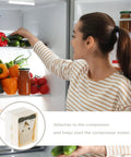 Refrigerator Compressor Start Relay For No Brainer Install in kitchen, compatible with WR07X10131, easy plug and play fit shown