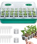 No Fuss Seed Starter Tray Kit with reusable germination trays, humidity domes, 40 cell green set, easy transplanting, high survival