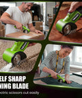 Heavy Duty Cordless Electric Box Cutter With Powerful 320Rpm Motor And Auto-Feed Scissors Design cutting cardboard and leather.