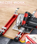 Adjustable Aluminum Circular Saw Guide Rail With 360mm Extended Track for Precise Straight Cuts and Milling in action