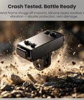 Hella Tight Magnetic Quick Release Adapter With Mechanical Lock And Quarter Inch Thread Compatible With Insta360 X5 X4 Air Ace Pro 2 Vlog Camera Mount in action on rocky terrain.