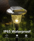 Outdoor Solar Lights for Yard and Pathway, Auto RGB Color Changing and Warm White Glass Landscape Lights, waterproof feature